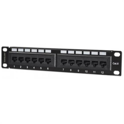 Intellinet 12-Port Cat6 UTP Patchpanel UTP 10'' 1 HE schwarz