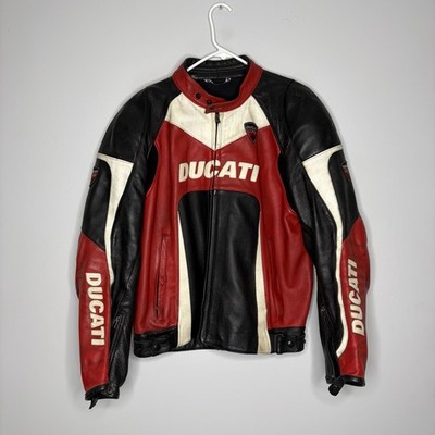 Men's Ducati Corse Armored Leather Motorcycle Jacket Size EU 56