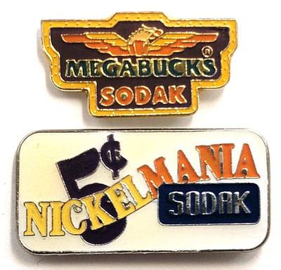 Sodak Gaming Megabucks Nickelmania Casino Slot Machines Advertising Pins Lot 2
