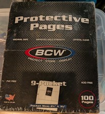 BCW Pocket Protective Pages, Crystal Clear Archival Safe 100 Pages