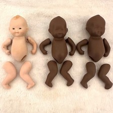 Vintage Bisque Porcelain Baby Doll Parts Lot 3 Sets Brown Peach Good Jointed