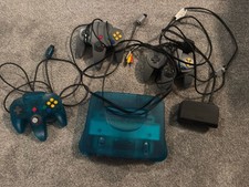 Nintendo 64 N64 Funtastic Ice Blue UK PAL Console  + 3x Controllers & Cables