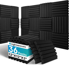 36Packs Curved Sound Proof Foam Panels for Walls, 2" Acoustic Panels Sound Absor