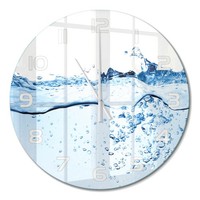 Runde Glas-Wanduhr Aus GehäRtetem Glas FüR WohnräUme Wasser WeißE Zeiger Fi60 Cm