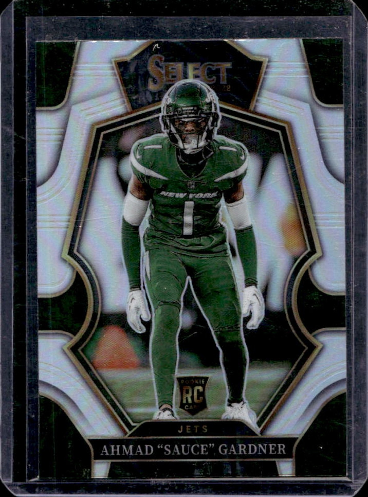 2022 Panini Select Ahmad "Sauce" Gardner RC Silver Prizm Premier Level #177 Jets