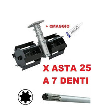 Gruppo Zappette x Decespugliatori Motozappa Orto per asta Ø25 - 7 Denti