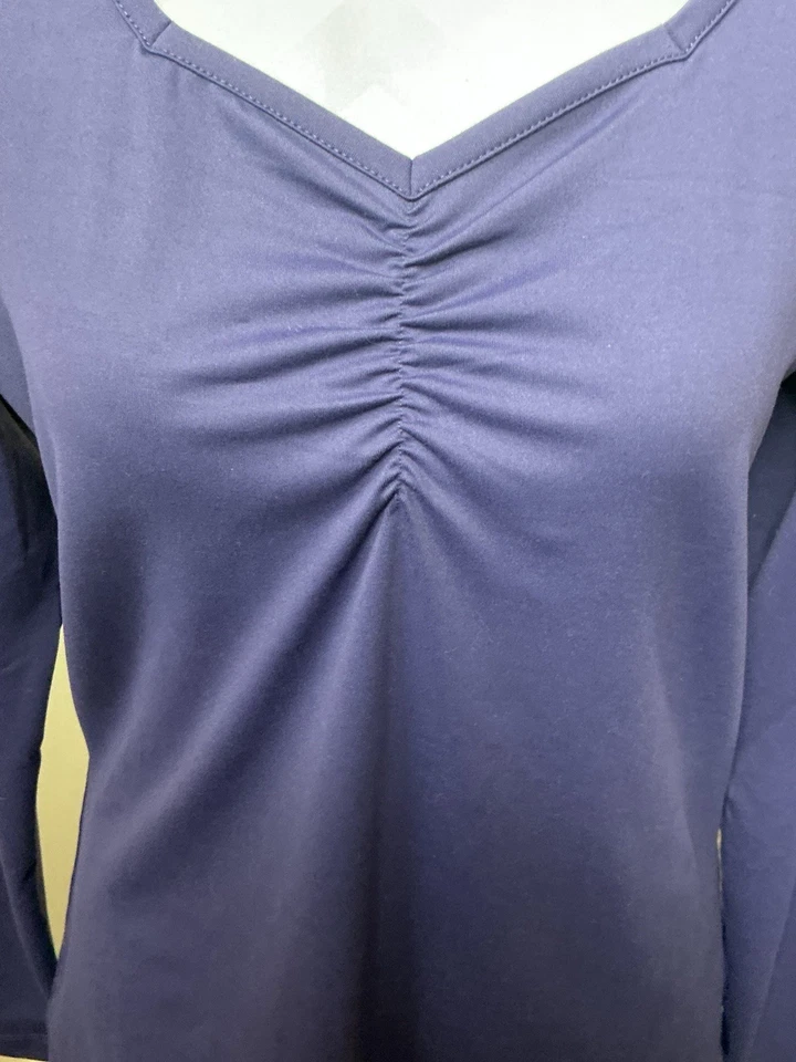 Женский топ Merrell Opti-Wick фиолетовый с V-образным вырезом с длинным рукавом размер средний - Изображение 3 из 4