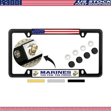 Us Marines Few Proud Metal Car License Plate Frame - Black Qty 1 Officially Li