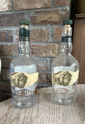 Buffalo Trace Bourbon Bottles 2 Empty 750 ml With Stoppers