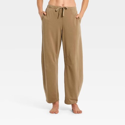 Women's French Terry Barrel Leg Lounge Pants - Auden