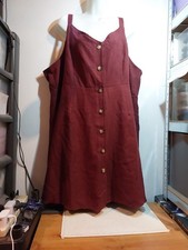 Shein Curve.  Burgundy Button Front Dress.  Size 3XL (22)