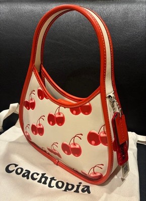 COACH Coachtopia Ergo Schultertasche Cherry Print Glattleder Cloud Multi CL754