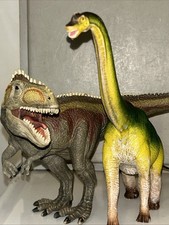 Schleich Giganotosaurus Hinged Jaw And Safari Ltd. Brachiosaurus Figures