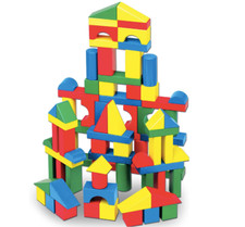 Melissa  Doug Wooden Building Blocks, 100-Piece Set of Sorting  Stacking Toys