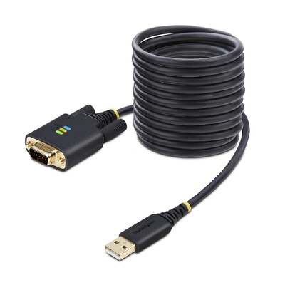 StarTech.com 10ft/3m USB to Serial Adapter Cable, COM Retention, FTDI IC, USB-A 