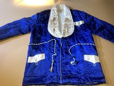 Vintage 40s Japanese Souvenir Smoking Jacket Dragons Satin Size Med Kimono