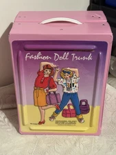 Vintage 80's Tara Toy Corp Fashion Doll Trunk Pink Barbie Jem Sindy Maxie