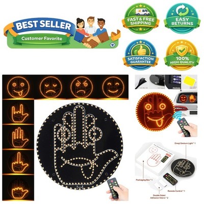 Remote-Controlled Car LED Finger Light with 8 Emojis for Fun Road Expression