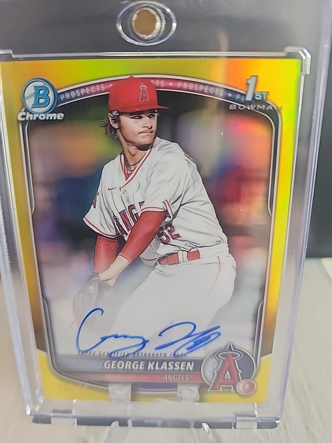 2025 Bowman Chrome Prospect Autographs George Klassen #CPA-GK Yellow /75