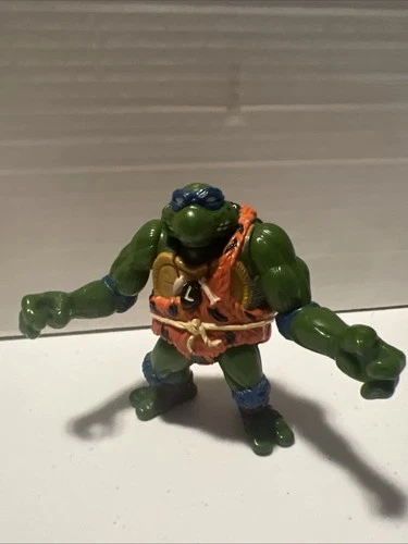 Vintage TMNT CAVE TURTLE LEO Ninja Turtles Figure Leonardo Caveman Figure 1992
