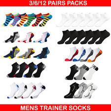 Mens Trainer Liner Ankle Socks Invisible Cotton Low Cut Sports Socks, 3-12 Pairs