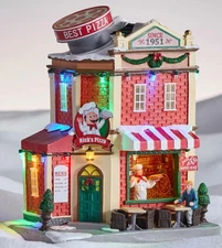 St Nicholas Square Village - Nick’s PIZZA PLACE SHOP - LED Lighted  - New