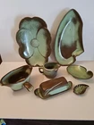 Frankoma Pottery Plainsman Prairie Green Dogwood Covered Butter Gravy Platter