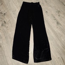 Reformation Black Velvet Wide Leg Pant size 0