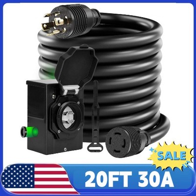 Twist Lock RV Extension Cord 125/250V 20FT 30A NEMA L14-30P/L14