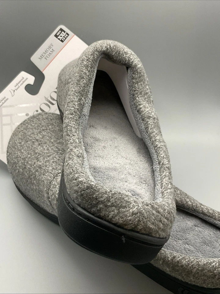 Zapatillas Isotoner Hombre XXL 13-14 Espuma con Memoria con Infusión de Gel Gris Ceniza Mocasines Foto 3 de 3