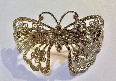  Silver Tone Big Butterfly  Hairclip , Barrette 
