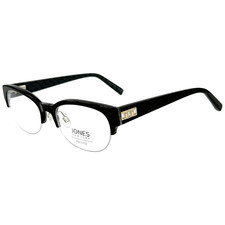Jones New York VJOP251 Womens Plastic Semi Rimless Eyeglass Frame Black 49-18