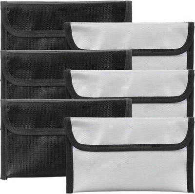 6 Pack Small Fireproof Bag 8 x 5 Inch Fireproof Money Waterproof Pouch Docume...
