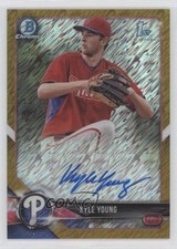 2018 Bowman Chrome Prospect HTA Gold Shimmer Refractor 22/50 Kyle Young Auto pr9