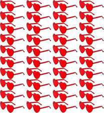 40 Pairs Heart Shaped Sunglasses Bulk, Colorful Rimless Fun Heart Sunglasses for