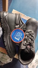 Image of Chukka Black Work Safety Ankle Boots, Size 7 Eur 41 With Steel Toe Caps