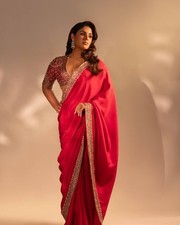 Indian Designer Bollywood Party Wear Valentines Special Red Saree Blouse