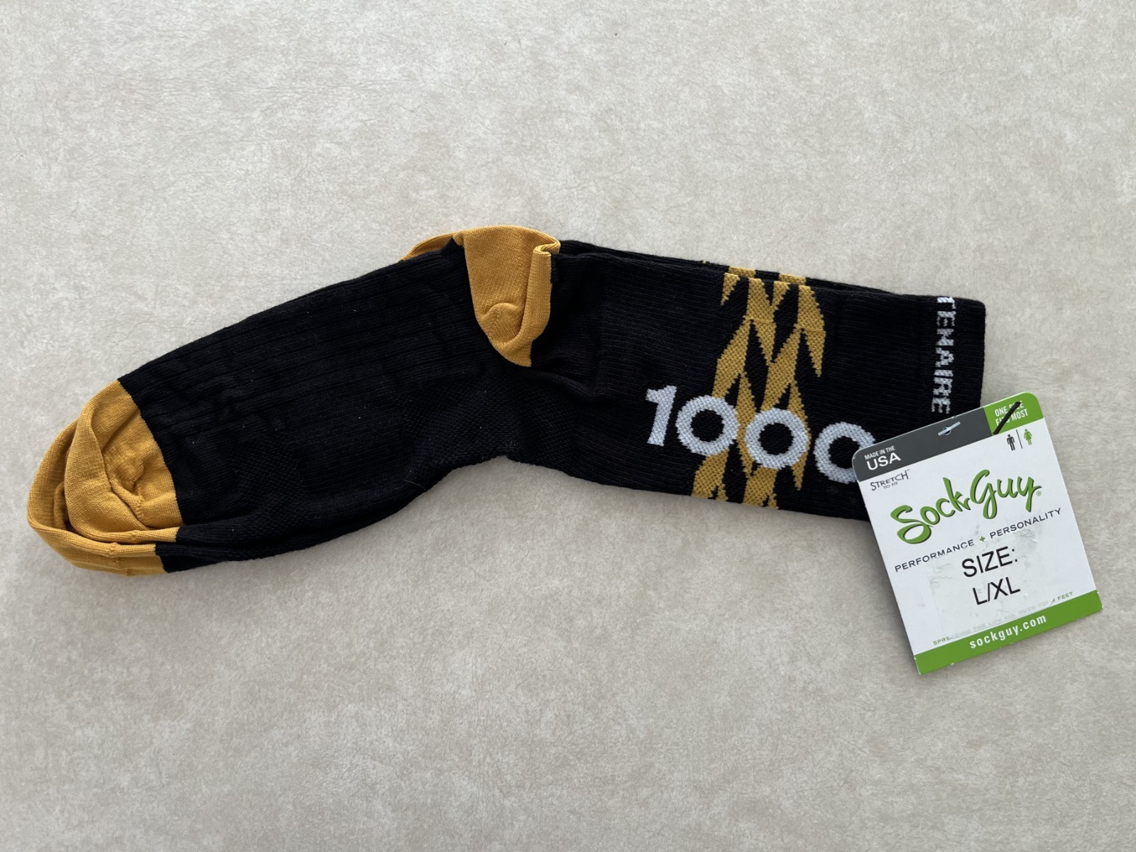 New Trek Century Challenge 1000 Mile Black & Gold Sock Guys 