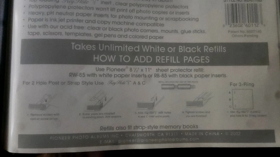 Álbum de recortes Pioneer azul marino con postes 8,5 x 11" nuevo  Foto 4 de 4