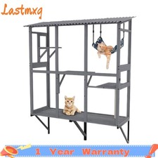 Large Walk-In Catio with Roof 3 Access Doors Indoor/Outdoor Cat Enclosure