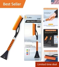 27" Aluminum Snow Brush & Ice Scraper Set with Ergonomic Grip - Winter Ready