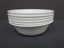 Corelle WINTER FROST Set of 6 SOUP CEREAL BOWLS 6 1/4" All White Made in USA