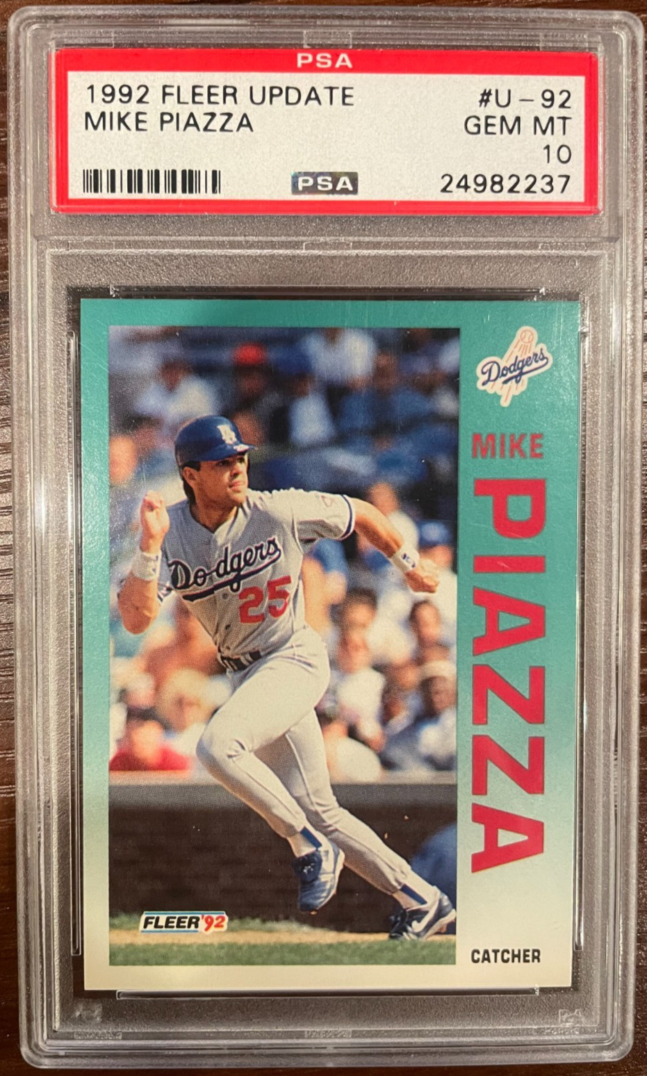 1992 FLEER UPDATE #U-92 MIKE PIAZZA ROOKIE RC PSA 10