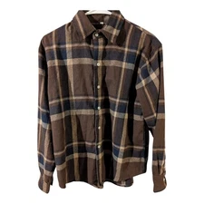 DL1961 Thelma Shirt Brown Plaid Heavyweight Flannel Button Front Women’s Small