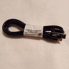 NEW Wireless Gear 3Ft. Fabric Micro USB-C to USB-C Black Glitter Cable