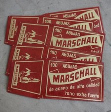 5 X alte Papiert&uuml;te Etui l Grammophon Nadeln Marschall Agujas