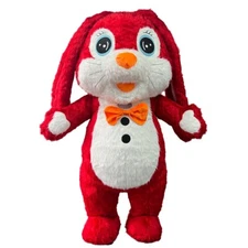 Red Bunny Mascot Inflatable Costume Funny Rabbit Walking Outfit Cosplay Party