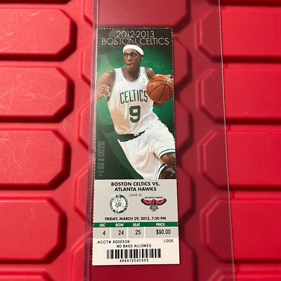 Boston Celtics Vs Atlanta Hawks NBA Ticket Stub Paul Pierce 9th