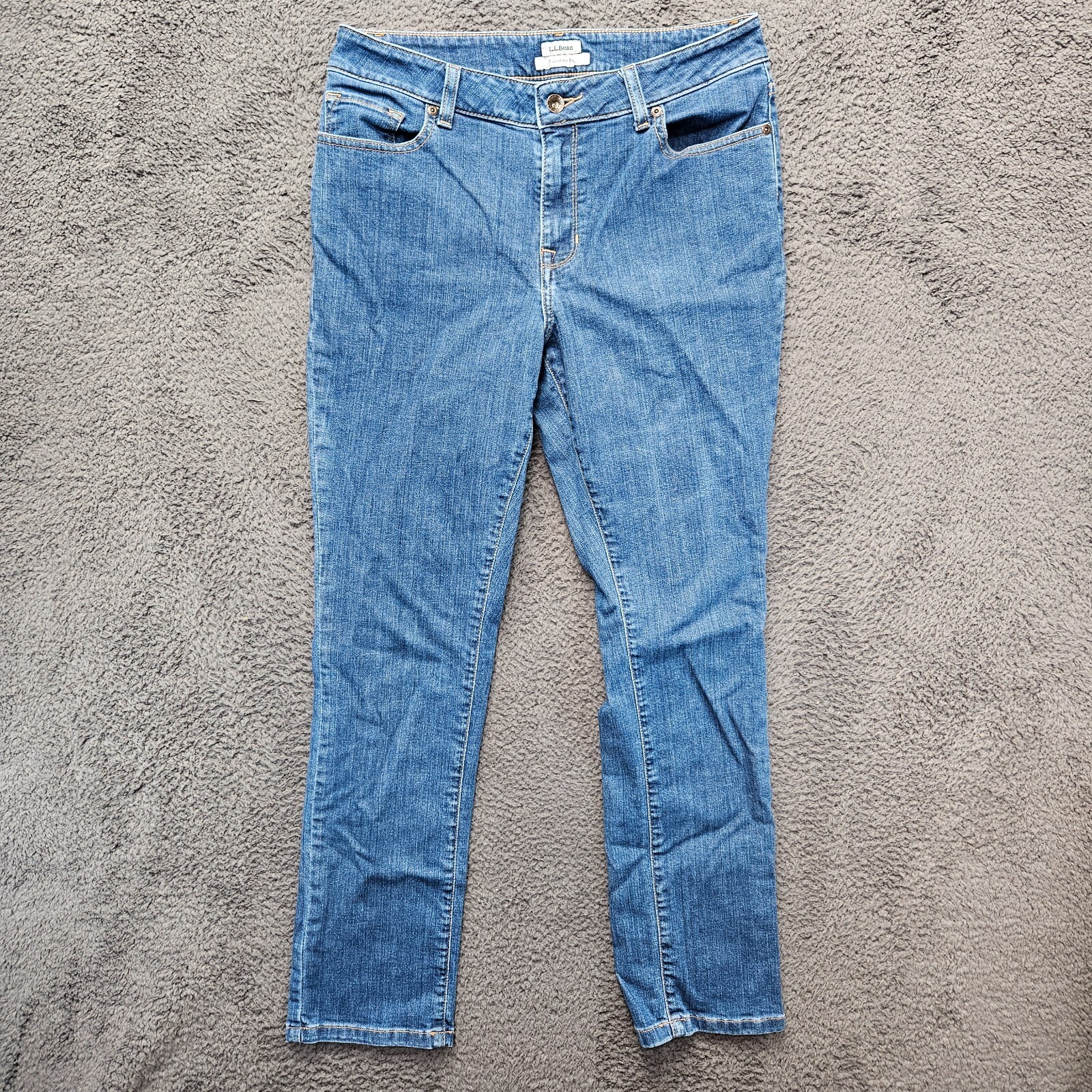 L.L. Bean Jeans Women Size 10 Blue Favorite Fit Straight Leg Denim Medium Wash