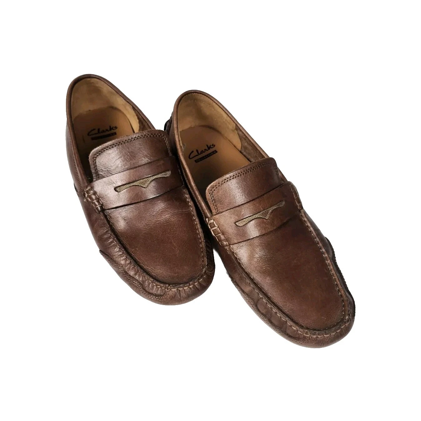 Mocassino Clarks Ortholite Driving Penny pelle marrone mocassino grembiule scarpa casual taglia 8 5